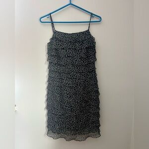 Talbots Petite Pure Silk Ruffle Layered Tiered Shift Dress